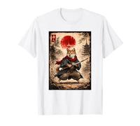 Perro Samurai | Japonés Shiba Inu Warrior Retro Sun Camiseta
