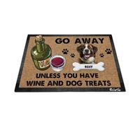 Perro San Bernardo: Aléjate A Menos Que Tengas Vino Y Golosinas para Perros Alfombra Puerta Divertidos Felpudo De Entrada Fácil De Limpiar Tapete para Puerta para Cuarto Interior Jardín 40X60 Cm