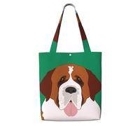 Perro San Bernardo,Bolsas de supermercado reutilizables, bolsas de compras, bolsas de lona de gran capacidad, bolso de hombro