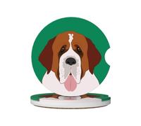 Perro San Bernardo, Posavasos para portavasos de Coche (Paquete de 2), Posavasos de cerámica Absorbente con Base de Corcho Antideslizante.