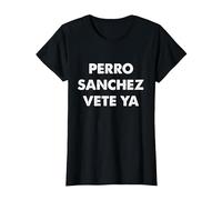 Perro Sánchez Vete Ya Divertida Camiseta, Mujer, Negro, 3XL
