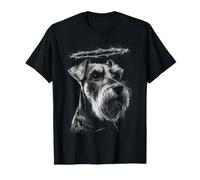 Perro Schnauzer gótico Oscuro con gráfico Grunge de Alambre de púas Camiseta