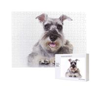 Perro Schnauzer Lindo,Rompecabezas de Madera de 500 Piezas, Juego Familiar, Rompecabezas para Adultos, Adolescentes, decoración del hogar