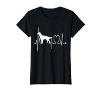 Perro Setter Inglés Heartbeat EKG Los Perros Son mi Cardio Camiseta gráfica económica, Mujer, Negro, S