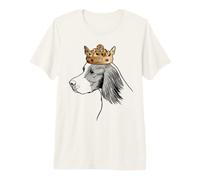 Perro Setter Irlandés Rojo y Blanco con Corona Camiseta Premium