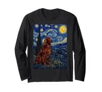 Perro Setter Irlandés Van Gogh Noche Estrellada Manga Larga