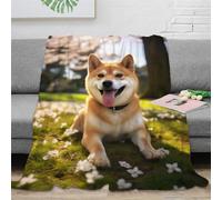 Perro Shiba Inu Manta De Vellón De Manta De Impresa 3D para Niños Adultos Manta De Lindo Cachorro De Felpa para Cama Sofá 60x80inch(150x200cm)