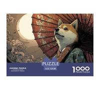 Perro Shiba Inu Puzzle de 1000 Piezas para Adultos Estilo Arte Japonés Papel Juego de Puzzle 1000 Piezas Relajación Familiar Decorativo Regalo 52x38cm/1000pcs