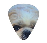 Perro Shih Tzu,12 púas de guitarra, 3 grosores diferentes para guitarra acústica, bajo y ukelele