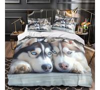 Perro Shih Tzu Funda de Edredón Cierre de Cremallera Oculta Juego de 3 Piezas Estampado 3D con Fundas de Almohada Suave linda ilustración de mascota Funda Edredon for Adultos King（220x240cm）