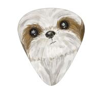 Perro Shih Tzu Moe lindo,12 púas de guitarra, 3 grosores diferentes para guitarra acústica, bajo y ukelele