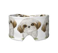 Perro Shih Tzu Moe lindo,Máscara para ojos con bloqueo de luz y protección ocular completa para dormir, orejeras y ojos.