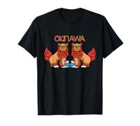 Perro Shisa Leones Guardianes Okinawa Japón Camiseta