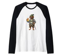 Perro Soldado hannovar Divertido Perro Bebiendo Cerveza Camiseta Manga Raglan