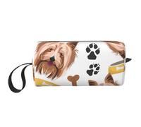 Perro Sonriente Yorkshire Terrier, Bolsa de Maquillaje Bolsa de cosméticos Bolsa de artículos de tocador de Viaje portátil Bolsa de Maquillaje