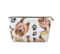 Perro Sonriente Yorkshire Terrier, Bolsa de Maquillaje Bolsa de cosméticos Bolsa de artículos de tocador de Viaje portátil Bolsa de artículos de tocador