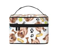 Perro Sonriente Yorkshire Terrier, Bolsa de Maquillaje Bolsa de cosméticos Bolsa de Aseo de Viaje portátil Estuche para lápices