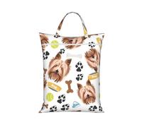 Perro sonriente Yorkshire Terrier,Bolsa de viaje para ropa sucia, bolsa plegable para ropa sucia