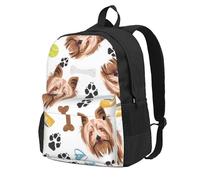 Perro sonriente Yorkshire Terrier,Mochila con bolsillos, mochila informal para el día a día, resistente al agua, ideal para la escuela, viajes