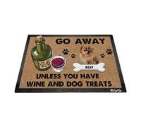 Perro Spaniel Tibetano: Aléjate A Menos Que Tengas Vino Y Golosinas para Perros Alfombra Puerta Suave Tapete para Puerta Cómodo Felpudo De Entrada para Jardín Trasera Delantera Cocina 40X60 Cm