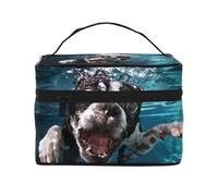Perro Submarino Boston Terrier, Bolsa de Maquillaje Bolsa de cosméticos Bolsa de Aseo de Viaje portátil Estuche para lápices