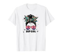 Perro-Sup-Girl Stand Up Paddle Surf Paddleboarding Supboard Camiseta gráfica económica, Hombre, Blanco, XL