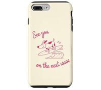 Perro surfista, cachorro en una tabla de surf, nos vemos en la próxima ola Carcasa para iPhone 7 Plus/8 Plus