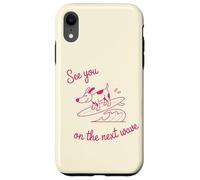 Perro surfista, cachorro en una tabla de surf, nos vemos en la próxima ola Carcasa para iPhone XR