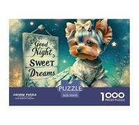 Perro Teddy Adorable Puzzle de 1000 Piezas Papel Puzzle para Adultos Dulces Sueños Escena de Dormitorio Juego de Puzzle 1000 Piezas Relajante Regalo 70x50cm/1000pcs