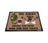 Perro Terrier: Aléjate A Menos Que Tengas Vino Y Golosinas para Perros Tapete para Puerta Duradero Felpudo De Bienvenida Antideslizante Alfombra De Baño para Pasillo Cuarto 40X60 Cm