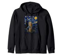 Perro Terrier Sedoso Van Gogh Noche Estrellada Sudadera con Capucha