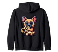 Perro Toca Trompeta Sudadera con Capucha