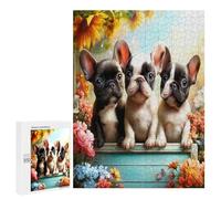 Perro Toro Puzzles 500 Piezas Portátil Estera Cute Perro Pet Rompecabezas 3D para Adultos Y Niños A 12 Años Aliviar Estrés DIY Creativo Decoración del Hogar 500 PCS