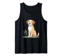 Perro Tranquilo con Elementos Naturales - Ilustración Camiseta sin Mangas