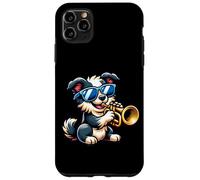 Perro Trompetista Gafas Sol Música Carcasa para iPhone 11 Pro Max