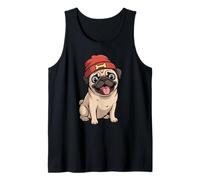 Perro Vintage, simpático Carlin Camiseta sin Mangas