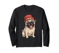 Perro Vintage, simpático Carlin Manga Larga