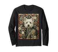 Perro Westie Victorian Gentleman Floral Manga Larga
