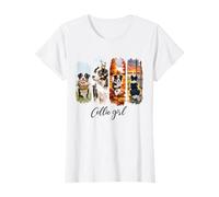 Perros acuarela lindo mascota perro border collie Camiseta