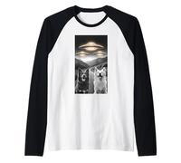 Perros Amantes OVNI Alien Funny Merch Extraterrestre Mascota Peludo Camiseta Manga Raglan