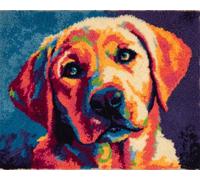 Perros Animales Alfombra Anudada Para Hacer Labrador Retriever Colorido Kit De Alfombras Con Gancho De Pestillo Diy，Kits De Bordado De Punto De Cruz，Manualidades Para Decoración Del Hog 23x16in