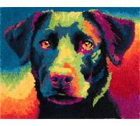 Perros Animales Alfombra Anudada Para Hacer Labrador Retriever Colorido Kits De Alfombras Con Aguja De Pestillo Para Adultos Y Niños，Kit De Tapiz De Ganchillo Con Patrón Preimpreso A Co 23x35in