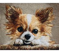 Perros Animales Alfombra Anudada Para Hacer Retrato De Chihuahua Manualidades Para Hacer Alfombras Diy Para Adultos Con Lienzo Impreso A Color，Juego De Bordado A Crochet，Decoración Del 31x63in