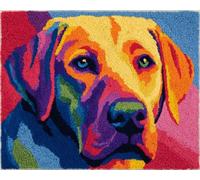 Perros Animales Kit De Crochet Labrador Retriever Colorido Kit Para Hacer Alfombras Para Adultos Y Niños，Kits De Gancho De Pestillo Para Tapiz，Bordado，Costura，Manualidades De Bricolaje 31x63in