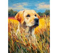 Perros Animales Kits Para Tejer Con Aguja De Lengüeta Retrato De Un Labrador Retriever Kit De Costura De Crochet，Kits Clásico De Alfombras Con Aguja De Pestillo Para Adultos，Set De Manu 23x35in