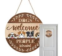 Perros bienvenidos, cartel de puerta tolerado por personas, cartel de perro de bienvenida | Cartel de puerta de bienvenida para perros de madera,Divertido cartel de bienvenida para los amantes
