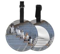 Perros Border Collie Shetland SheepDogs Alaskan,Etiquetas de equipaje de cuero sintético con nombre, etiquetas de viaje duraderas, 2 unidades