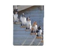 Perros Border Collie Shetland Sheepdogs Alaskan,Funda de Cuero PU para portátil, Funda para portátil, Funda para portátil, maletín para Tableta