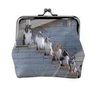 Perros Border Collie Shetland Sheepdogs Alaskan,Monedero de Piel sintética, Carteras pequeñas, Monedero con Cierre de Broche