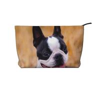 Perros Boston Terrier Bokeh Mascotas Boston Terrier,Neceser de Pana, Neceser de Maquillaje portátil, Neceser de Viaje